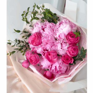 Ramo de 10 Peonias rosadas